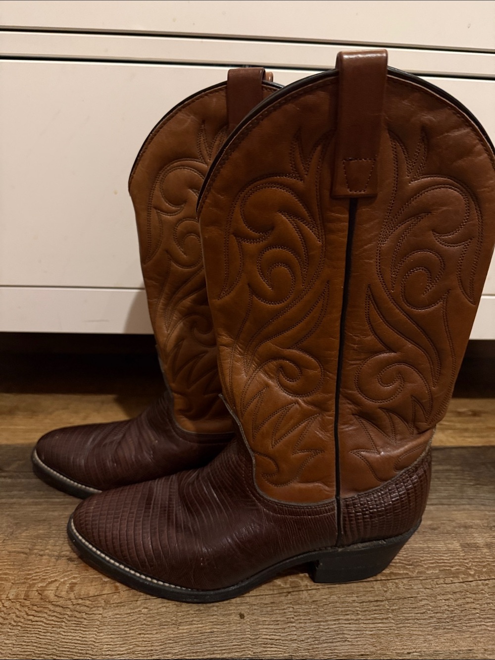 Palomino Men's Brown Two-Tone Leather Cowboy Boots